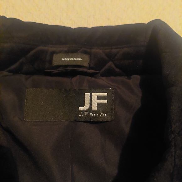 JF J.Ferrar Black Quilted Velvet Bomber Jacket - Picture 3 of 7